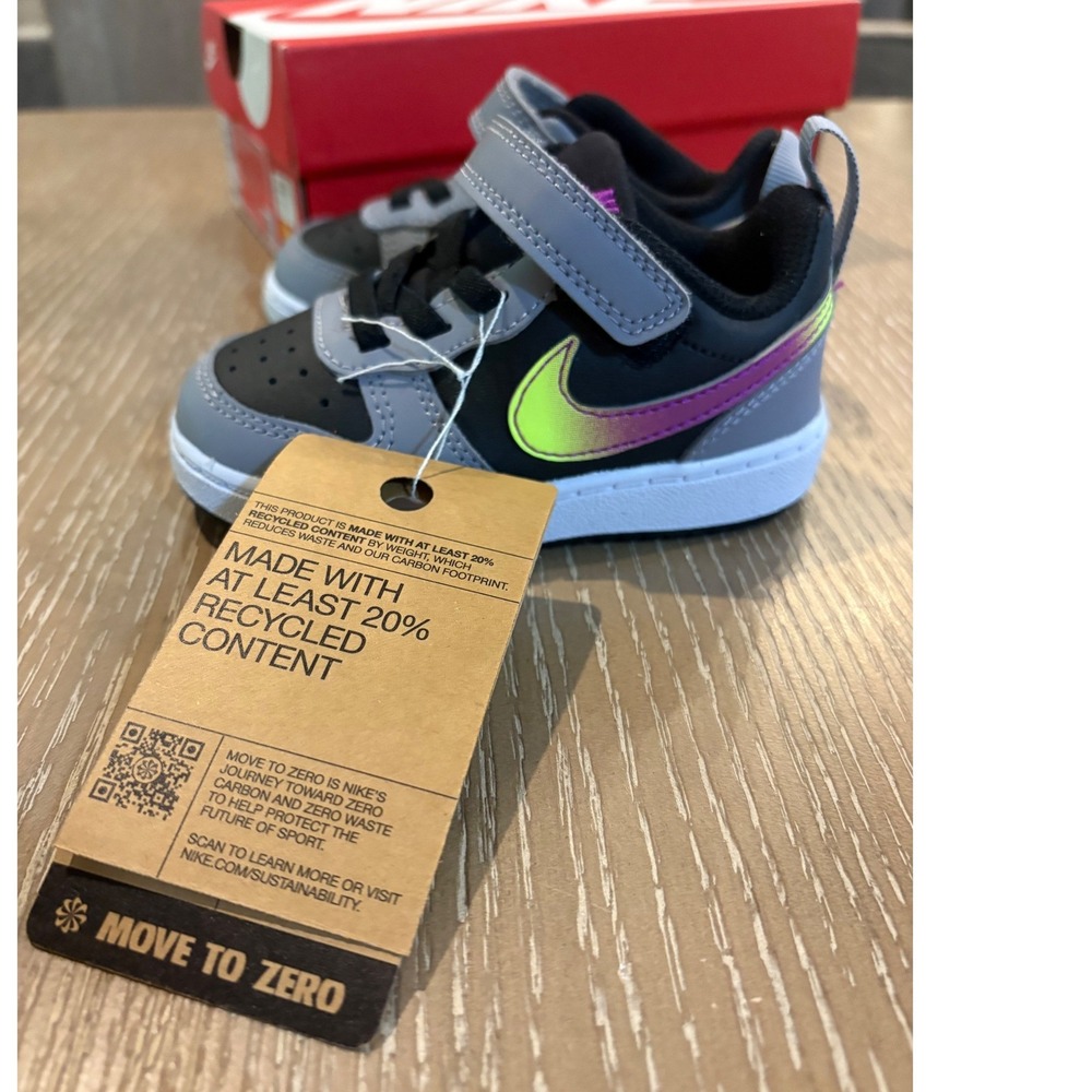 Nike Court Borough Low Recraft TD Toddler Shoes Size 6C Black Gray NIB